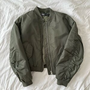 Zara Khaki Bomber Jacket